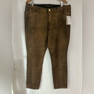 Michael Kors, skinny leg jeans, size 14 gold black NWT